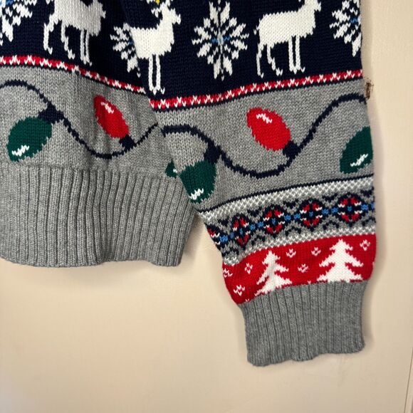 NEW Christmas men's size XL ugly holiday party reindeer trees fair isle sweater - Picture 7 of 10